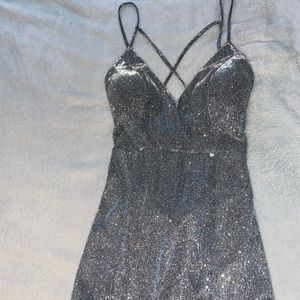 Silver/Teal Sparkly dress